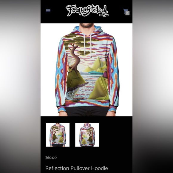 Colorful “Forever Stoked” Hoodie NWOT - Picture 4 of 4